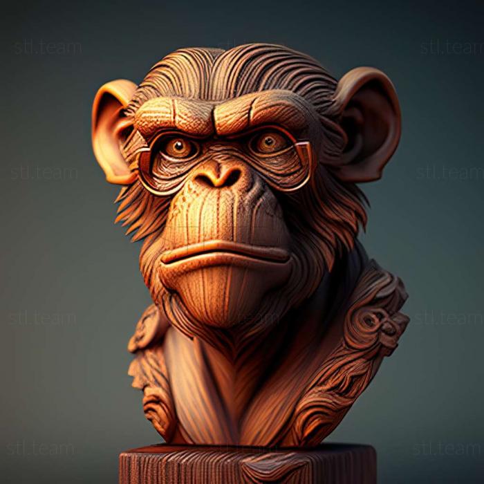 3D model Nim Chimpsky famous animal (STL)